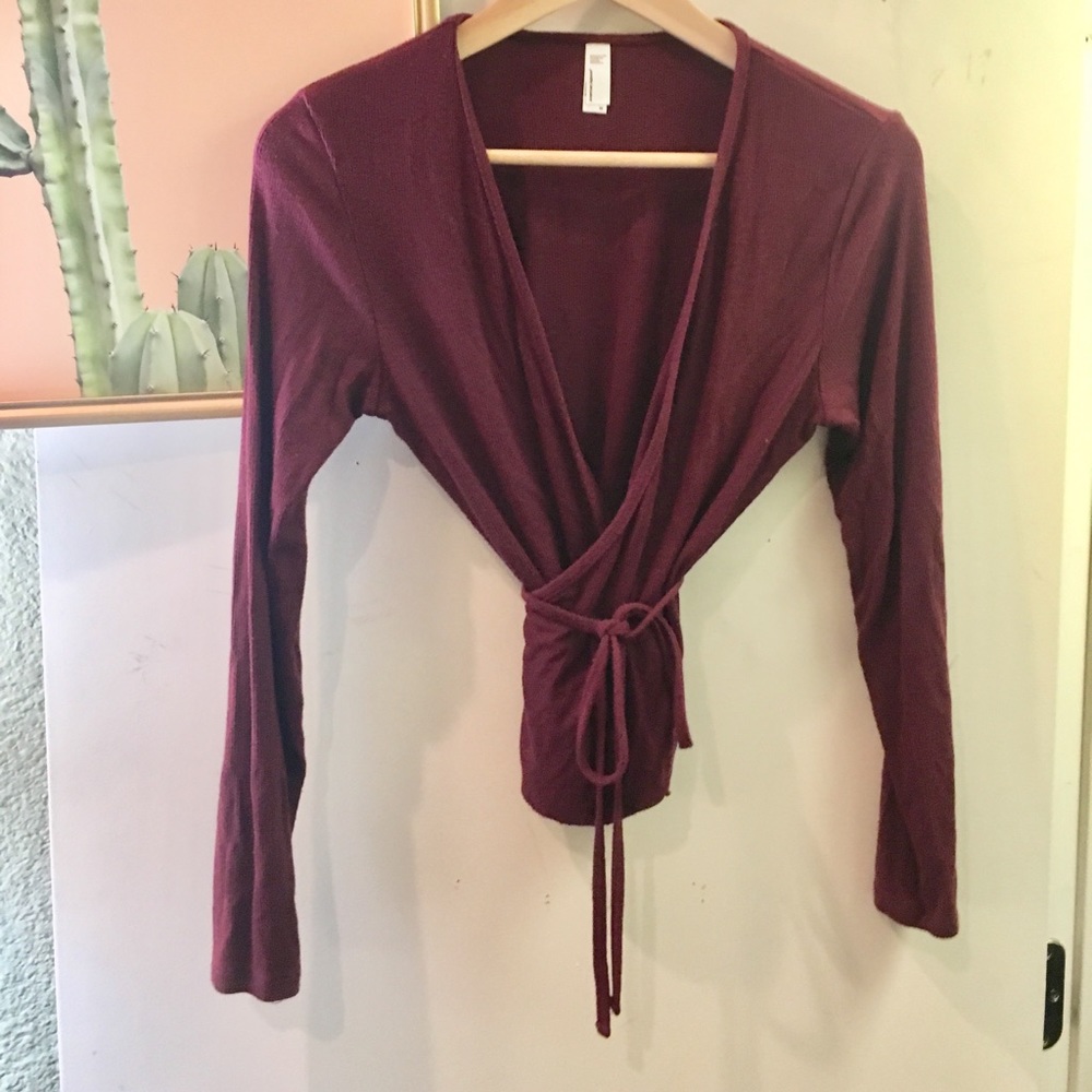 American Apparel • Red Crop Wrap Top